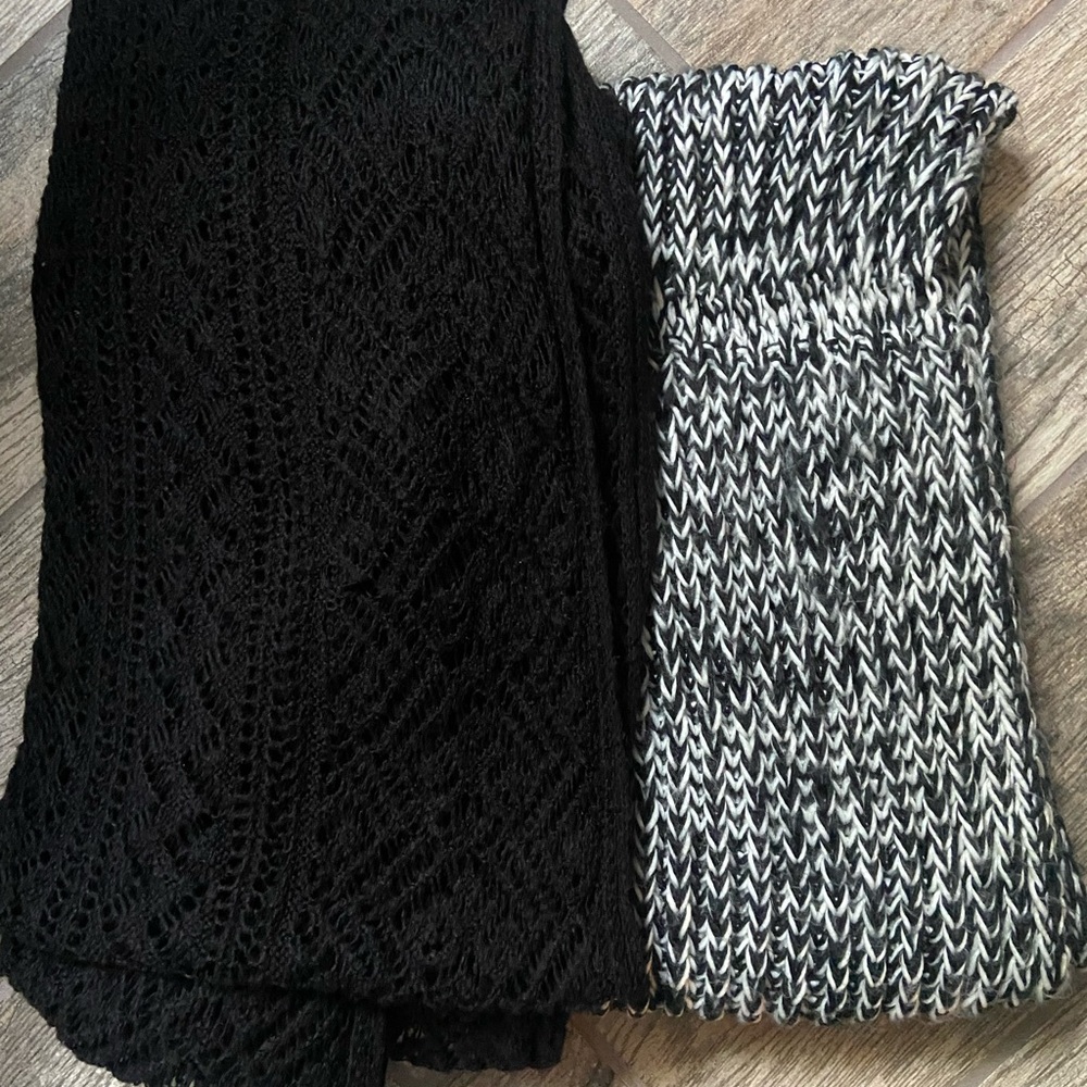 Black and Gray Women's scarf Set
